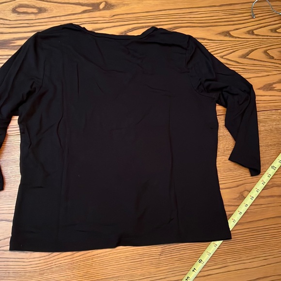 Talbots black silk/spandex/modal 3/4 sleeve length t shirt: lightly worn - Picture 7 of 7